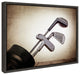 Sylvie Golf Clubs Framed Canvas by Shawn St. Peter, Gray 18x24