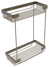 Double Tier Toiletry Shower Basket, Antique Brass