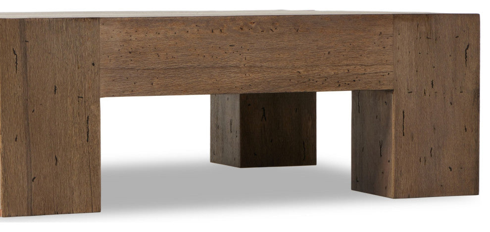 Abaso Small Square Coffee Table Rustic Wormwood Oak