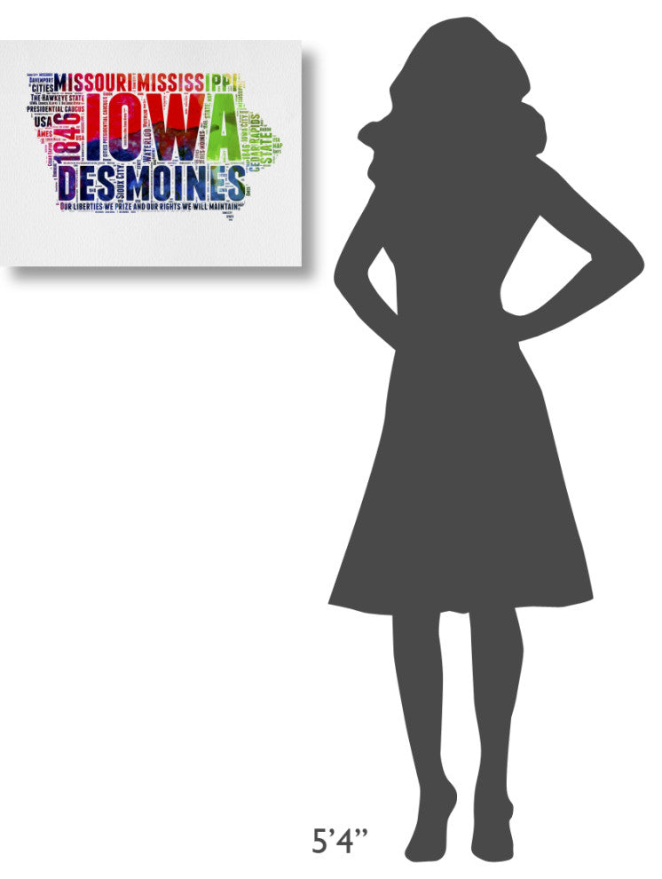"Iowa Watercolor Word Cloud" Fine Art Print