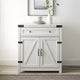 30" Farmhouse Barn Door Accent Cabinet, Brushed White