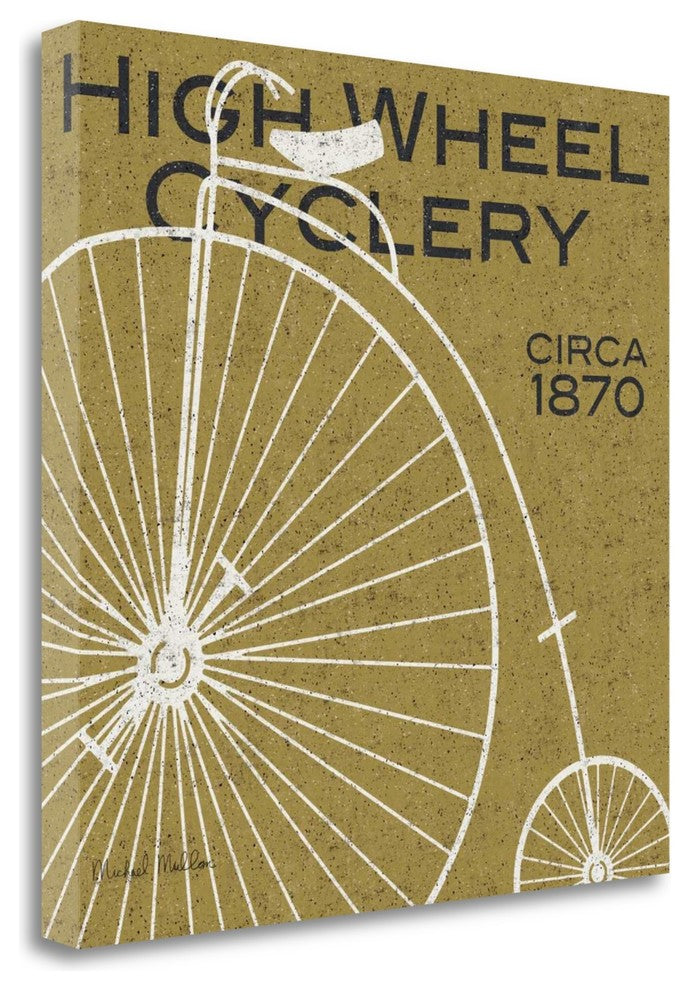 "High Wheel Cyclery" By Michael Mullan, Giclee Print on Gallery Wrap Canvas