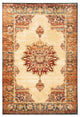 8" x 10" Gold and Orage Floral MedallionArea Rug