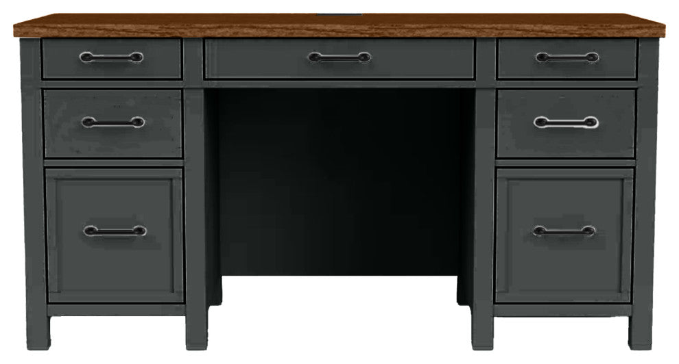 Modern Executive Office Desk, Iron Ore