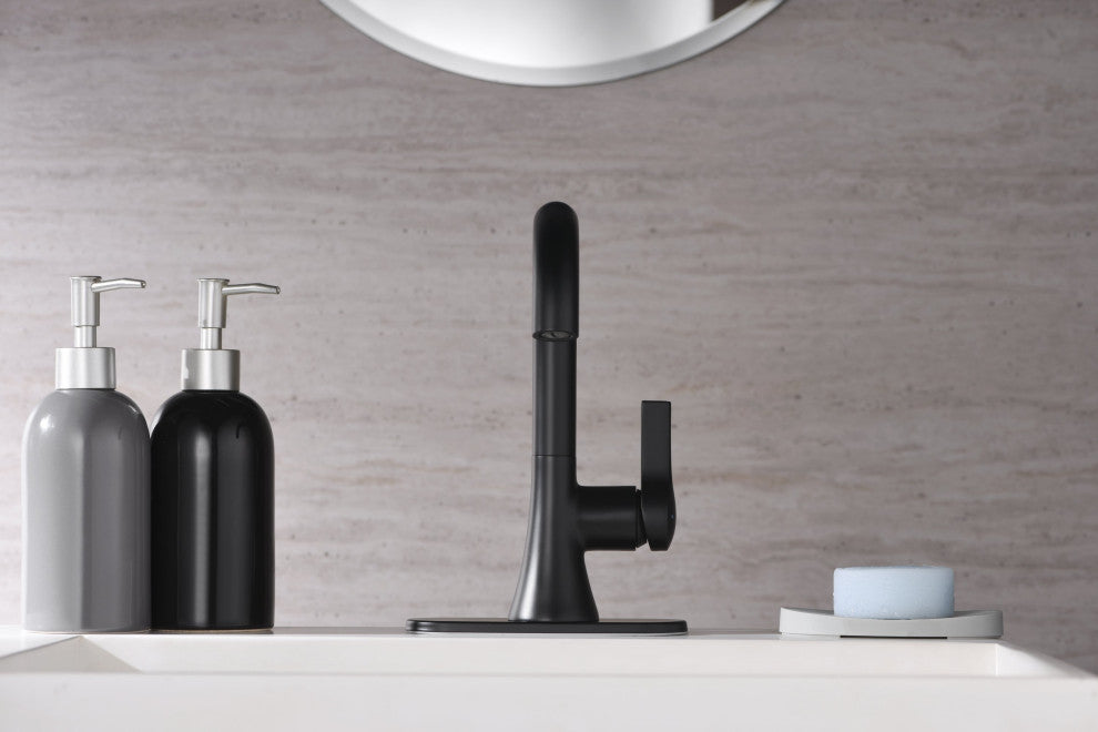 Ultra Faucets UF3800X Single Handle Bathroom Faucet, Matte Black