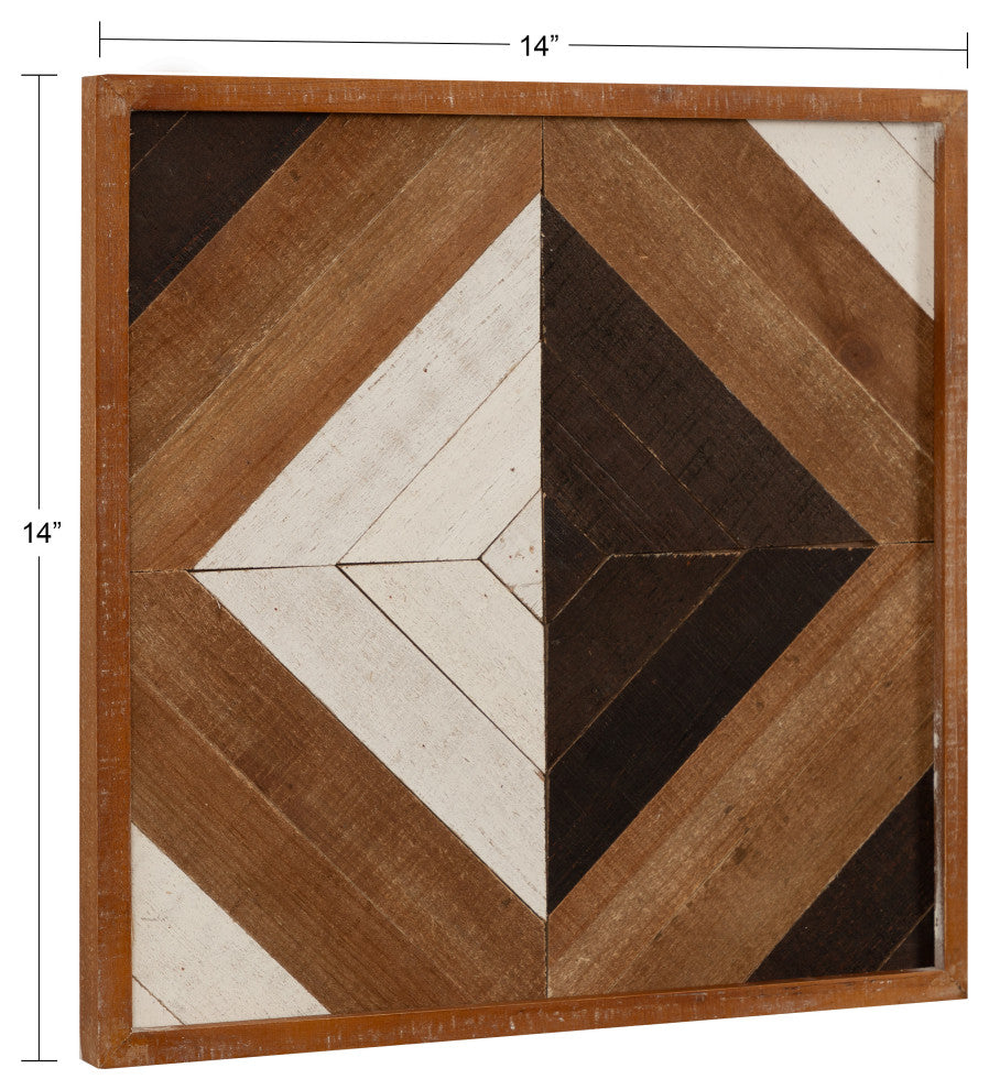 Ballez Wood Plaque Art Set, Multi/Brown 3 Piece