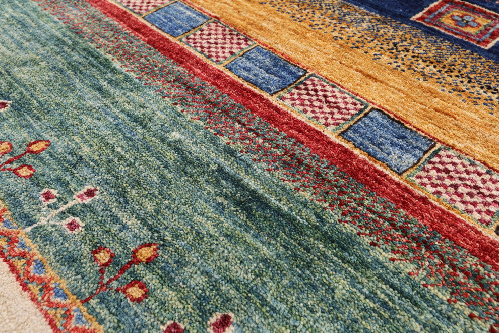 Tribal Gabbeh Hand Knotted Wool Rug 8' 4" X 11' 7" Q7252