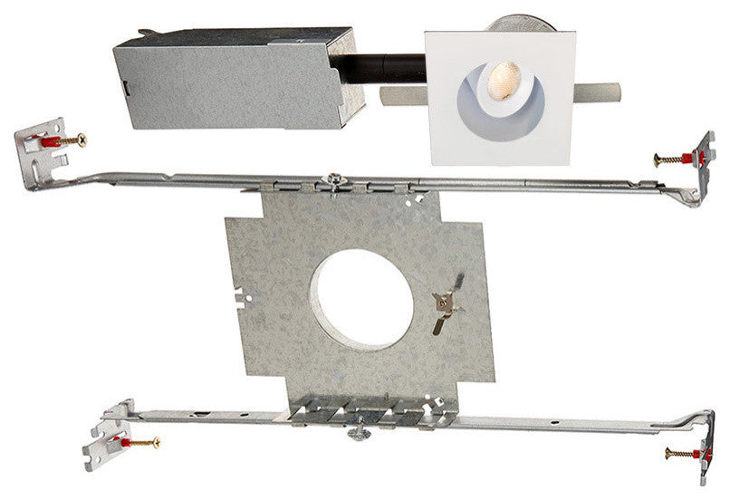 WAC-Lighting LEDme Miniature Square Recessed Downlight, 4000K Cool, White