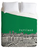 Deny Designs Bird Ave Portland Green Duvet Cover - Lightweight