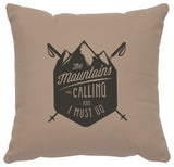 Image Pillow 16x16 Mtns are Calling Cotton Alabaster