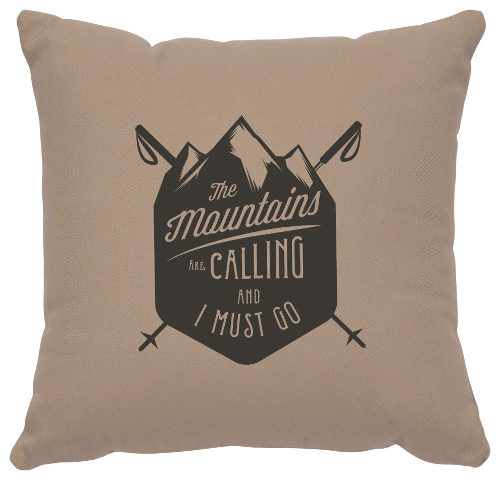 Image Pillow 16x16 Mtns are Calling Cotton Alabaster