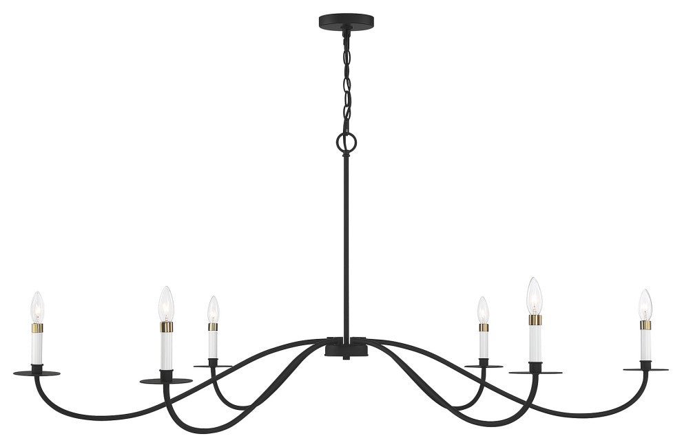 6-Light Chandelier, Matte Black