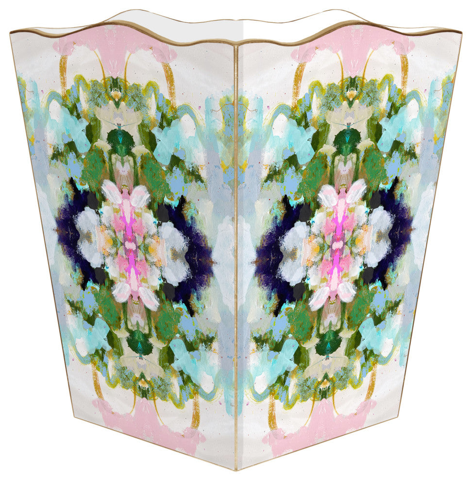 Laura Park Nantucket Bloom Wastepaper Basket, Scalloped Top