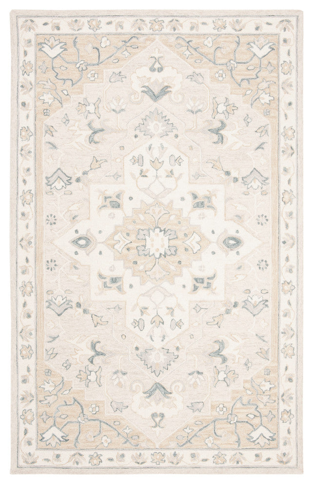 Safavieh Micro-Loop Collection MLP505 Rug, Beige/Ivory, 4' X 6'