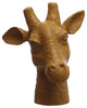 10.25 Inches Stoneware Giraffe Head Vase, Reactive Glaze, Matte Mustard