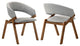 Talulah Gray Fabric and Walnut Veneer Dining Side Chairs - Set of 2