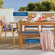 Lounge Sectional Sofa Chair Set, Wood, Brown Natural Gray, Modern, Outdoor
