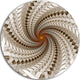 White Fractal Spiral Pattern, Digital Art Round Wall Art, 11"