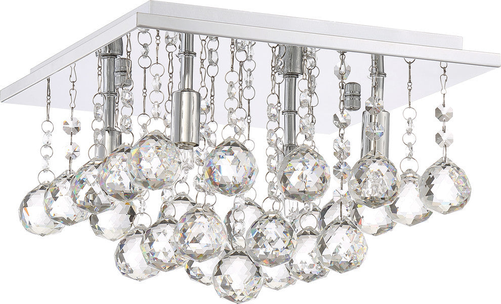 Quoizel BRX1611C Four Light Flush Mount Bordeaux Polished Chrome