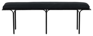 Bryn Black Linen Bench - Black