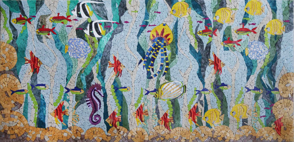 School Of Fish - Mosaic Artwork