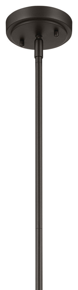 Everly 15.25" 1-Light Cone Pendant With Clear Seeded Glass, Olde Bronze