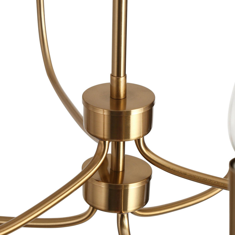 LNC 6-Light Polished Gold Candle Modern/Contemporary LED Indoor Chandelier