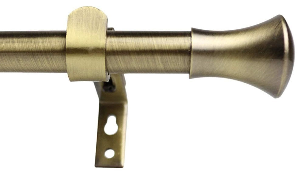 5/8" Adjustable Buckingham Drapery Rod, 28"-48", Antique Brass