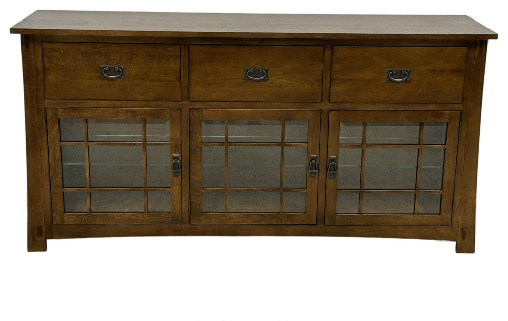 Craftsman Style Quarter Sawn Oak Sideboard - 72" - Walnut