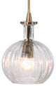 Sophia Carafe Pendant in Clear Glass with Brass Hardware