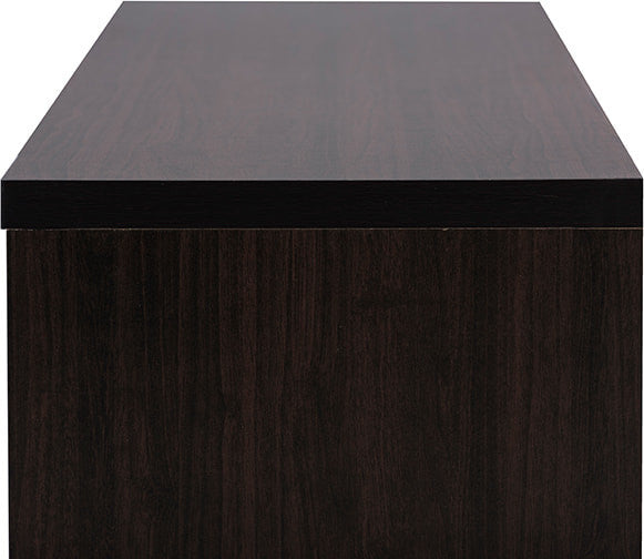 Beasley 70" Dark Brown TV Cabinet With Sliding Doors and Drawer