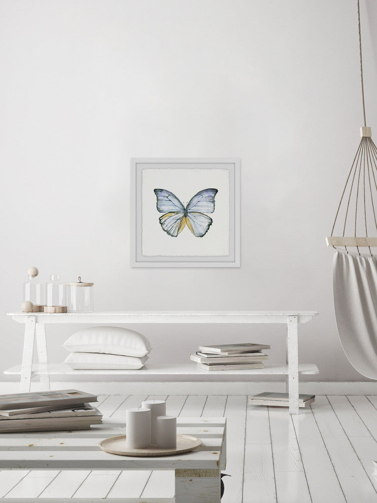 "Blue Lace Wings" Framed Painting Print, 18"x18"