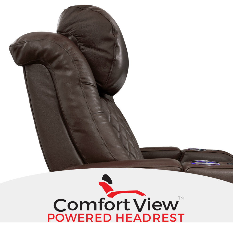 Seatcraft Capricorn Home Theater Seating, Brown, Row of 3