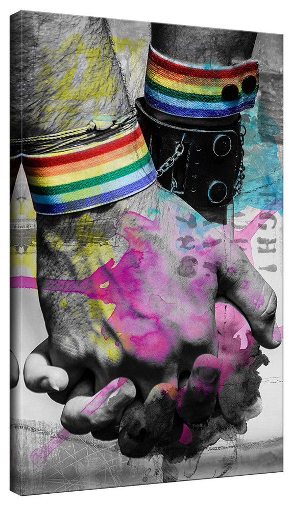 Color of Pride: Hold Hands Canvas Wall Art