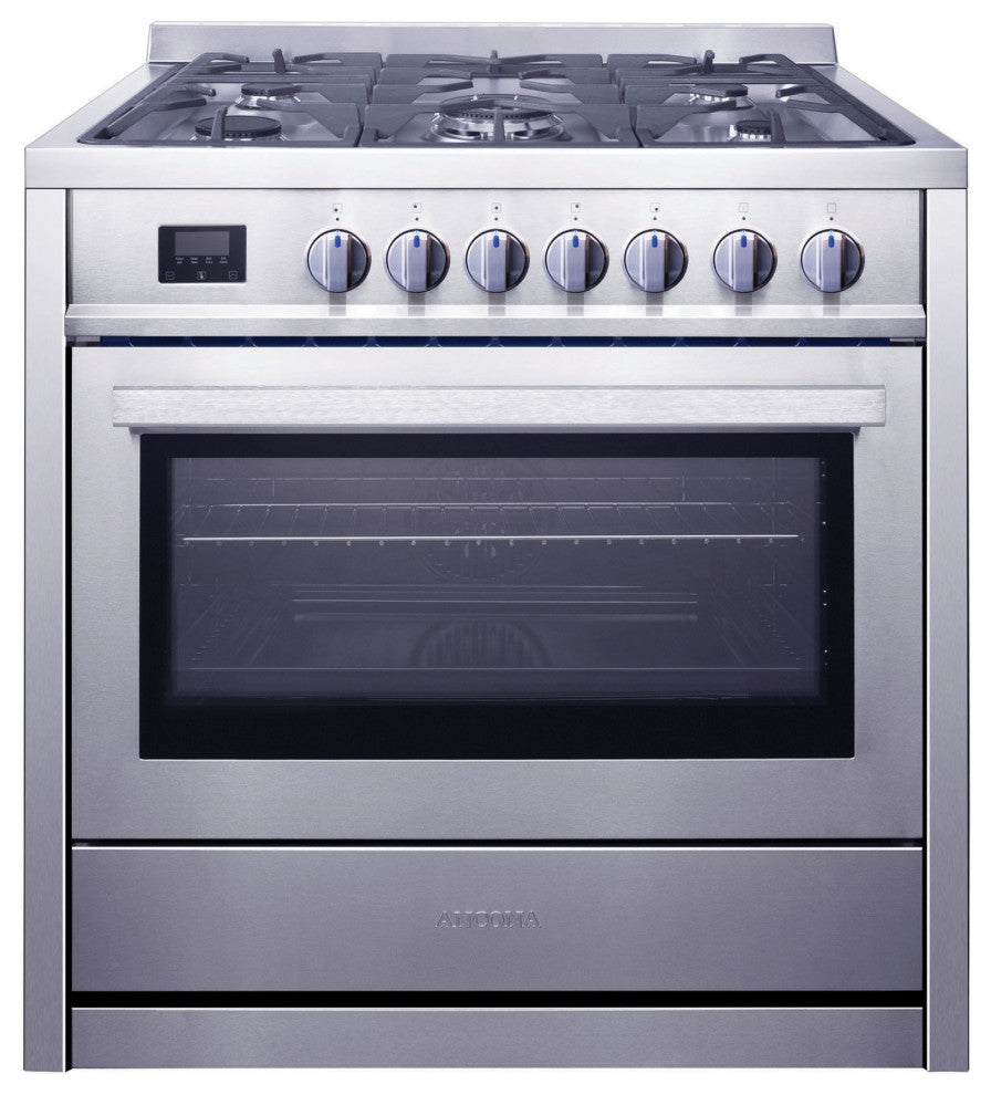 36" Gas Range 5 Burners Convection Oven