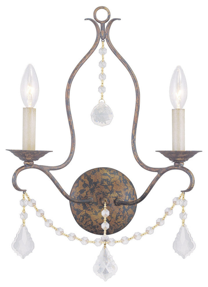 Chesterfield Wall Sconce, Hand Applied Venetian Golden Bronze