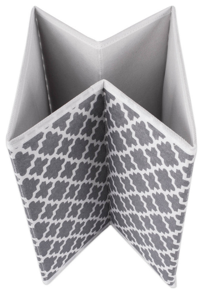 Nonwoven Polyester Cube Lattice Gray Square 13"x13"x13", Set Of 2