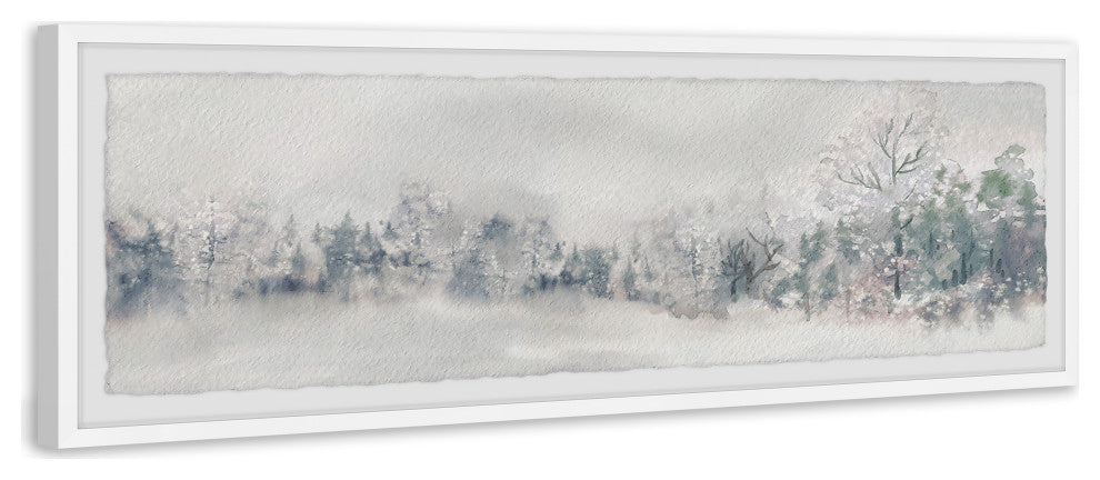 "Rest in Winter's Silence" Framed Painting Print, 30x10