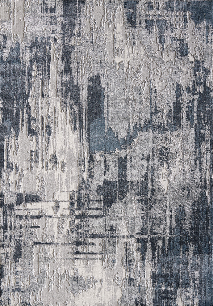 Abani Vista VST130B Distressed Blue Grey Area Rug