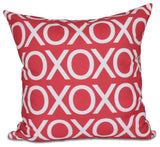 Valentine Print Outdoor Pillow, Red, 20"x20"
