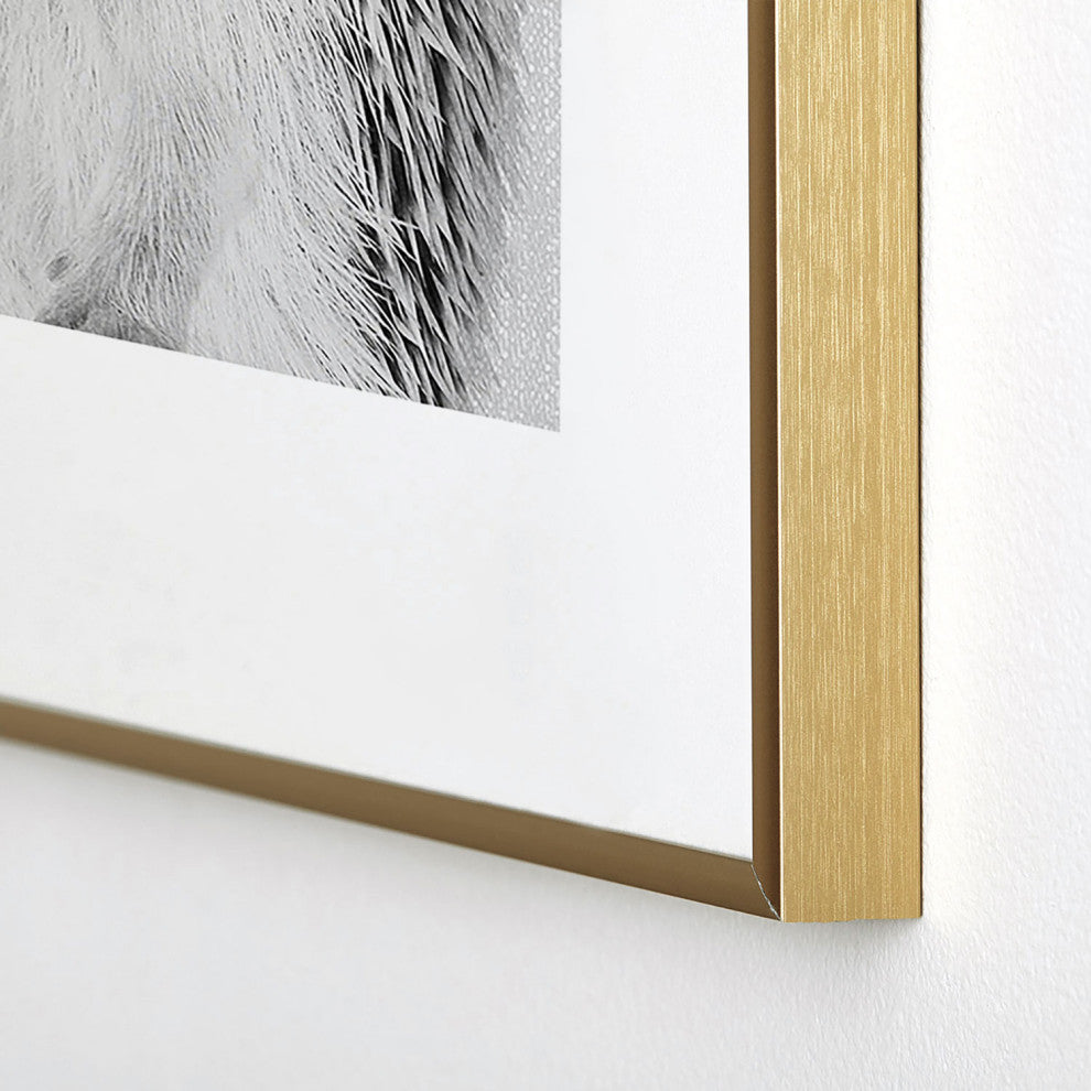 Gal Design Hedgehog Black White Metal Framed Art Print