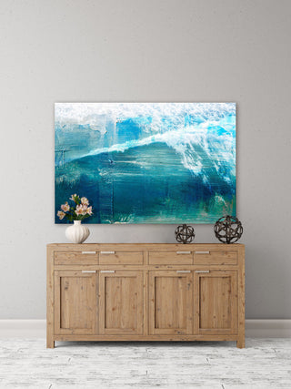 "White Splashing Surf" Painting Print on Wrapped Canvas, 30"x20"
