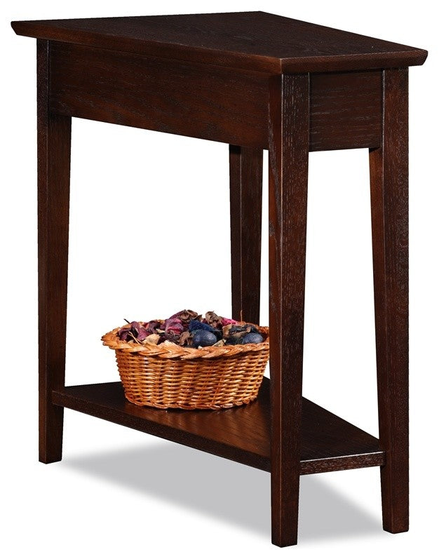 Leick Furniture Recliner Wood Wedge Table in a Chocolate Oak Finish