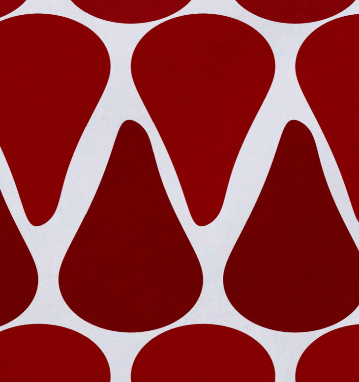 18x14-inch, Watermelon Seeds, Geometric Print Placemat, Red (Set of 4)