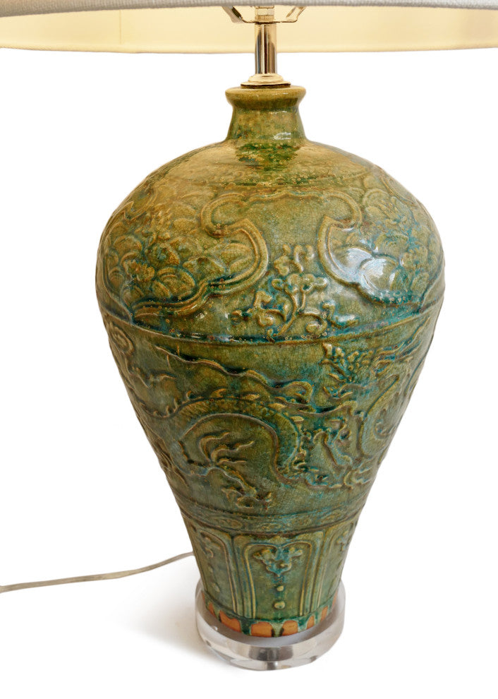 Vintage Green Ceramic Table Lamp