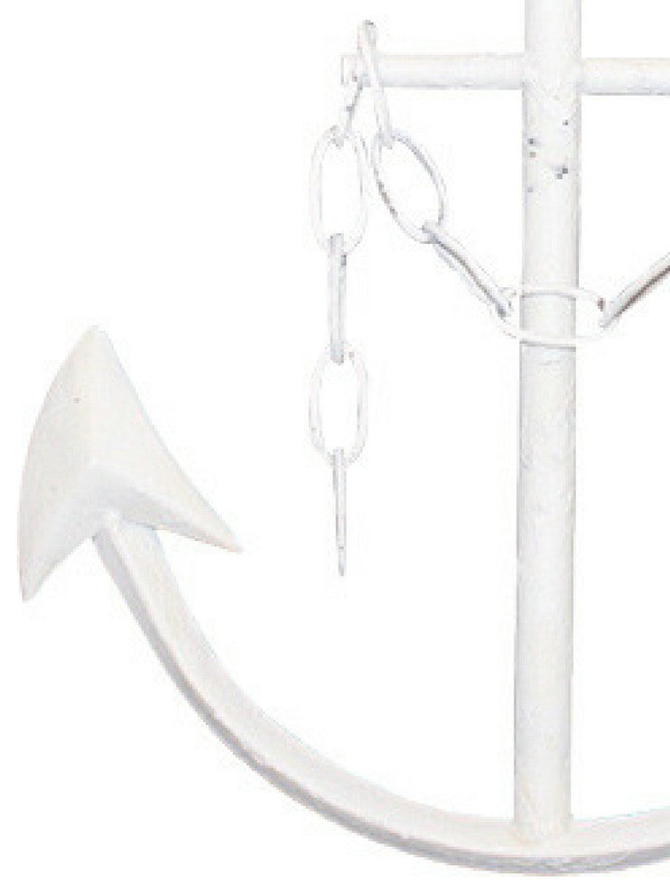 18" Cast Iron Anchor Wall Decor, White