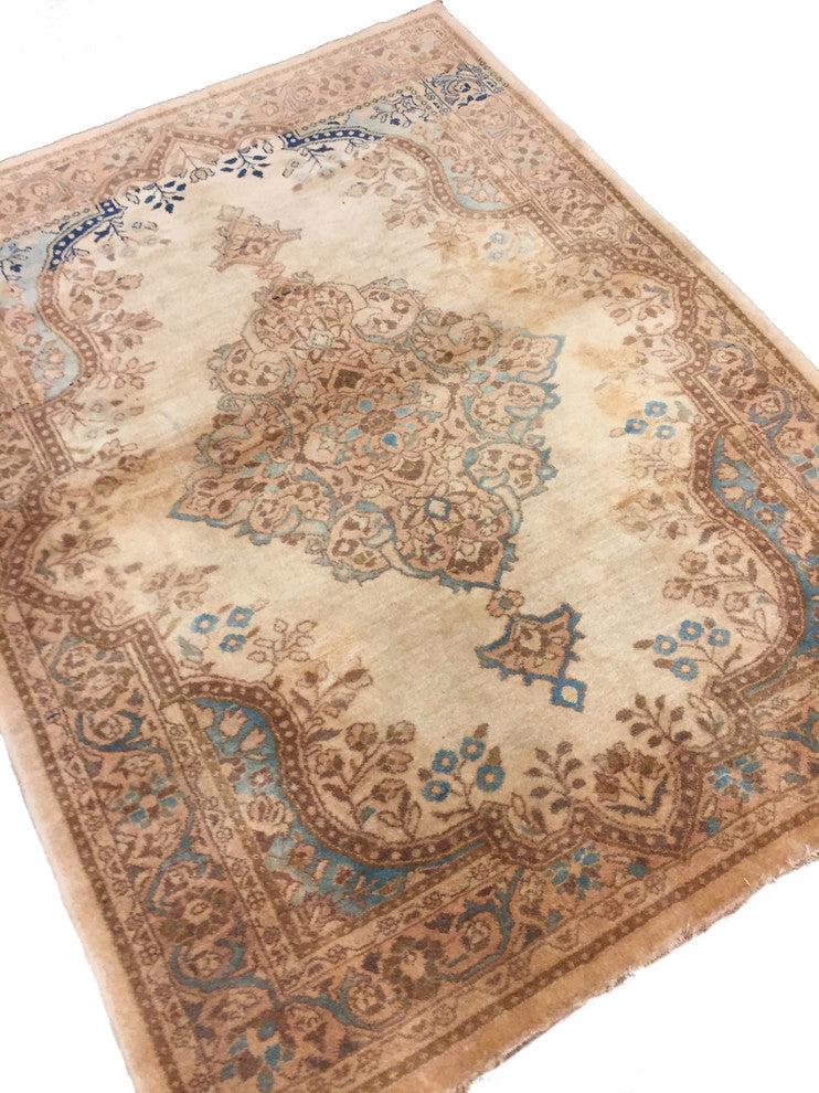 Vintage Consigned Persian Kerman Rug, 42"x54"