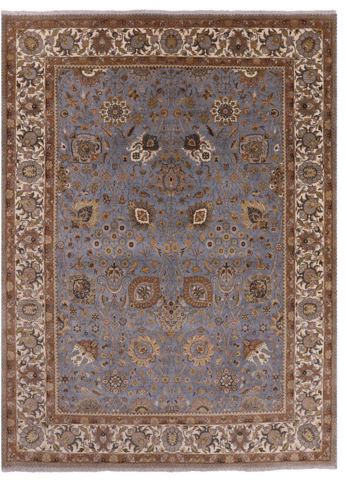 Hand-Knotted Persian Tabriz Wool Rug 8' 9" X 11' 9" Q6154