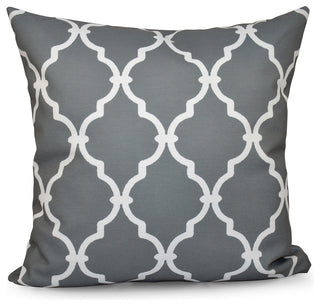 Trellis Decorative Pillow, Grey, 18"x18"
