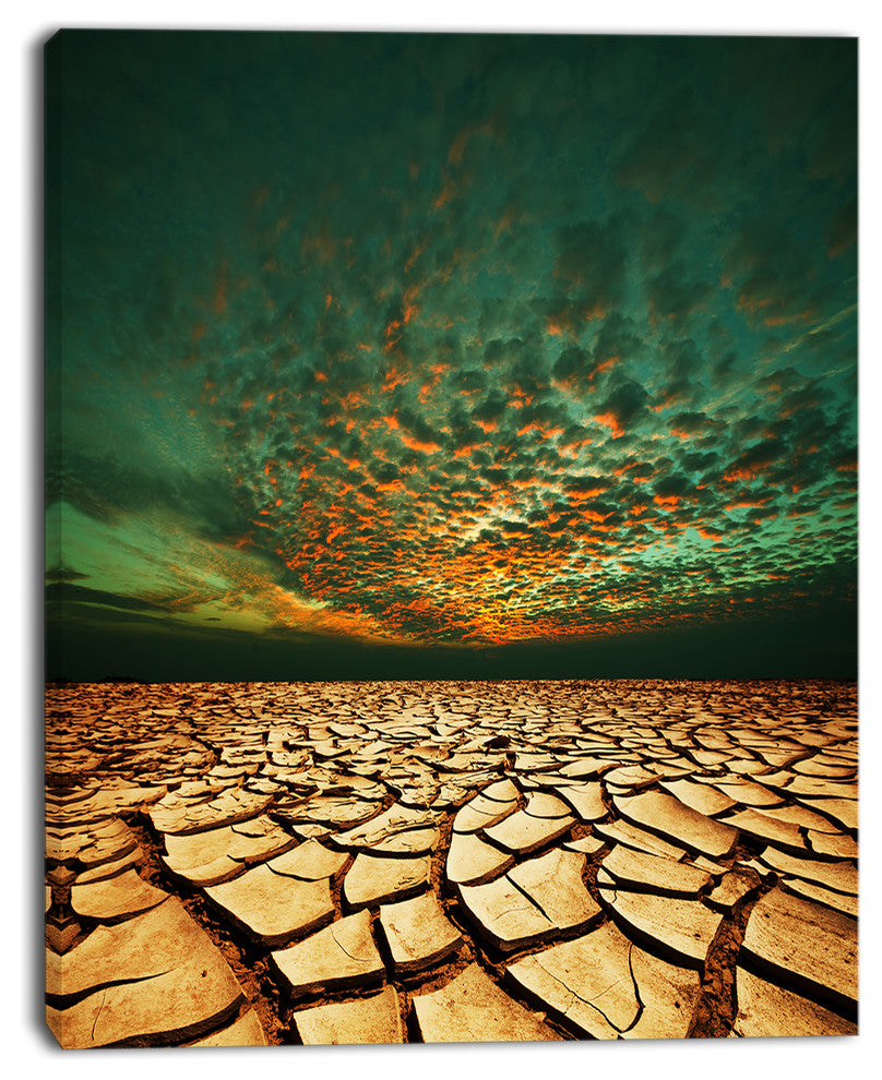 Drought Land under Blue Sky, Oversized Landscape Canvas Art, 30"x40"
